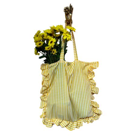 Bolsa Retro Vuelo Cuadrillé Amarillo