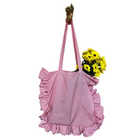 Bolsa Retro Vuelos Cuadrillé Chico Rojo