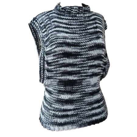 Chaleco Blanco Negro sin Mangas